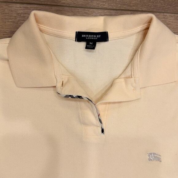 Burberry London Cotton Pique Polo T-Shirt in Cream size Medium - Picture 6 of 9